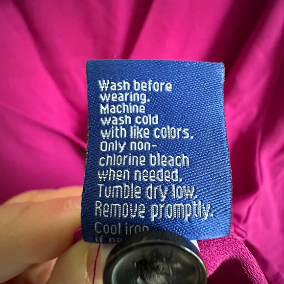 NWT Apt 9 Women’s Plus 1X Button Up Fuchsia Pink Tie Sleeve Top - Picture 6 of 7